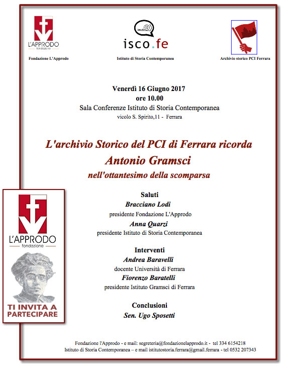 80 anniversario scomparsa Antonio Gramsci